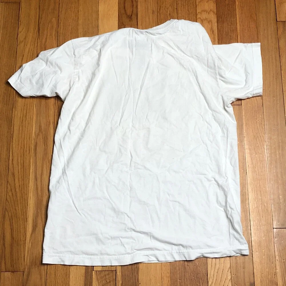 Nike Shirt Mens‎ Medium White Short Sleeve Crew Neck Logo 100% Cotton Top Adult